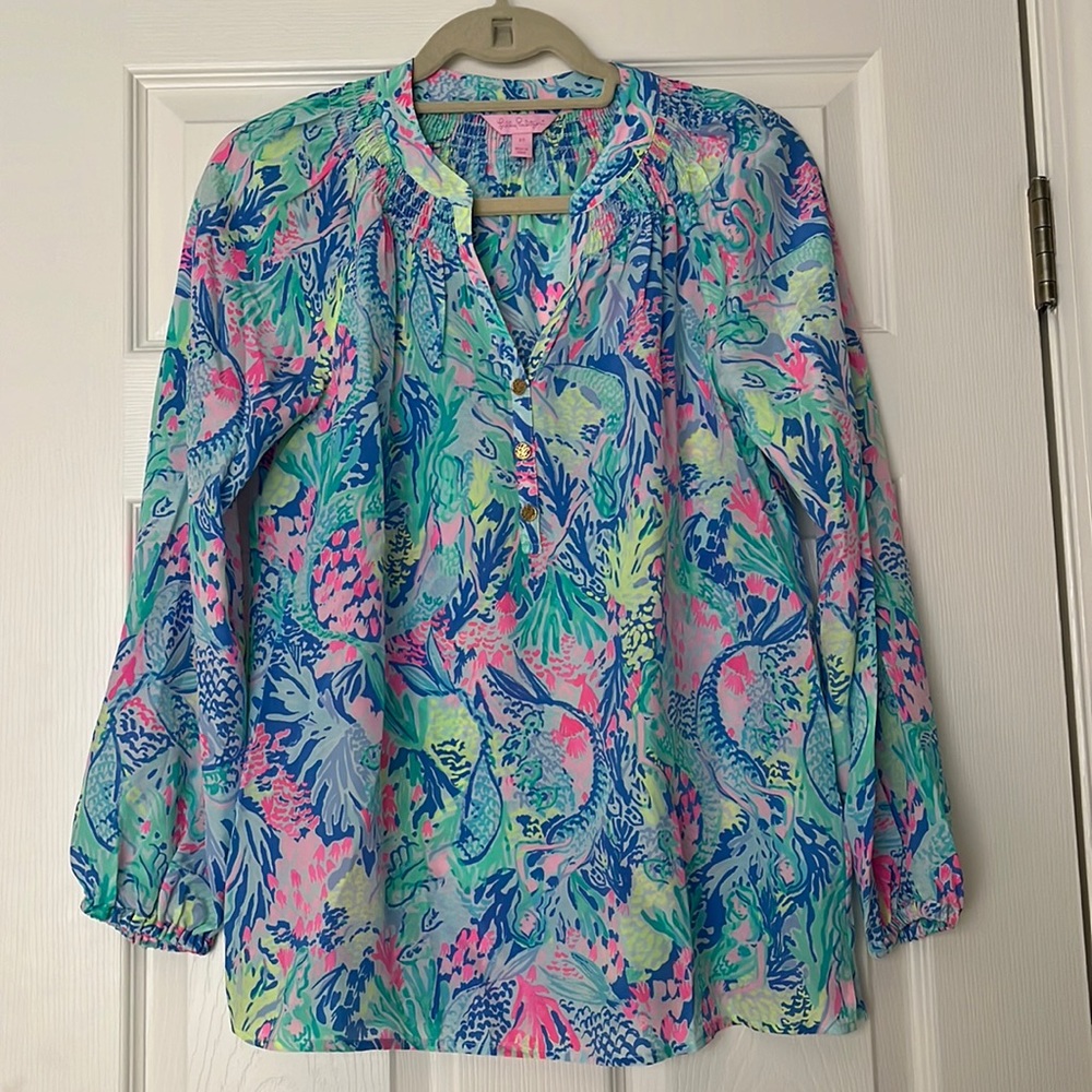 NWOT Lilly Pulitzer, Elsa Top, Mermaids Cover, XS